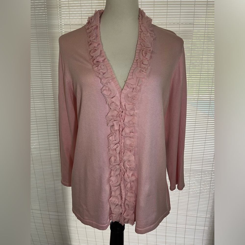 Lauren Ralph Lauren Pink Ruffle Jacket/sweater